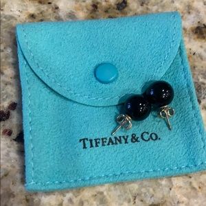 Tiffany ball black earrings